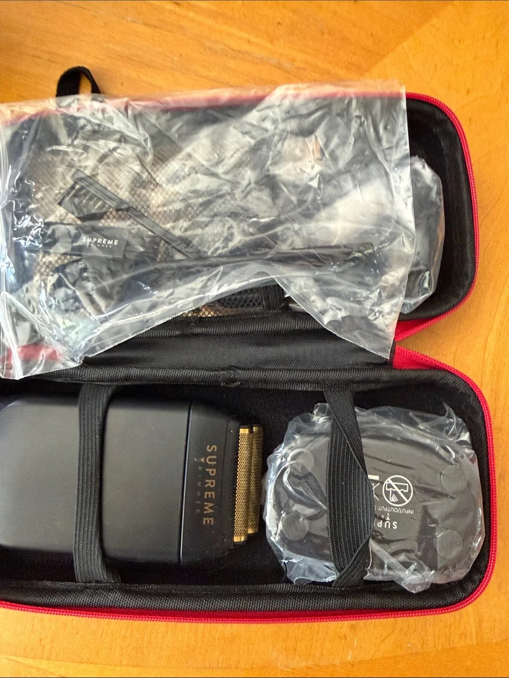Supreme Black Toiletry Case with Red Logo